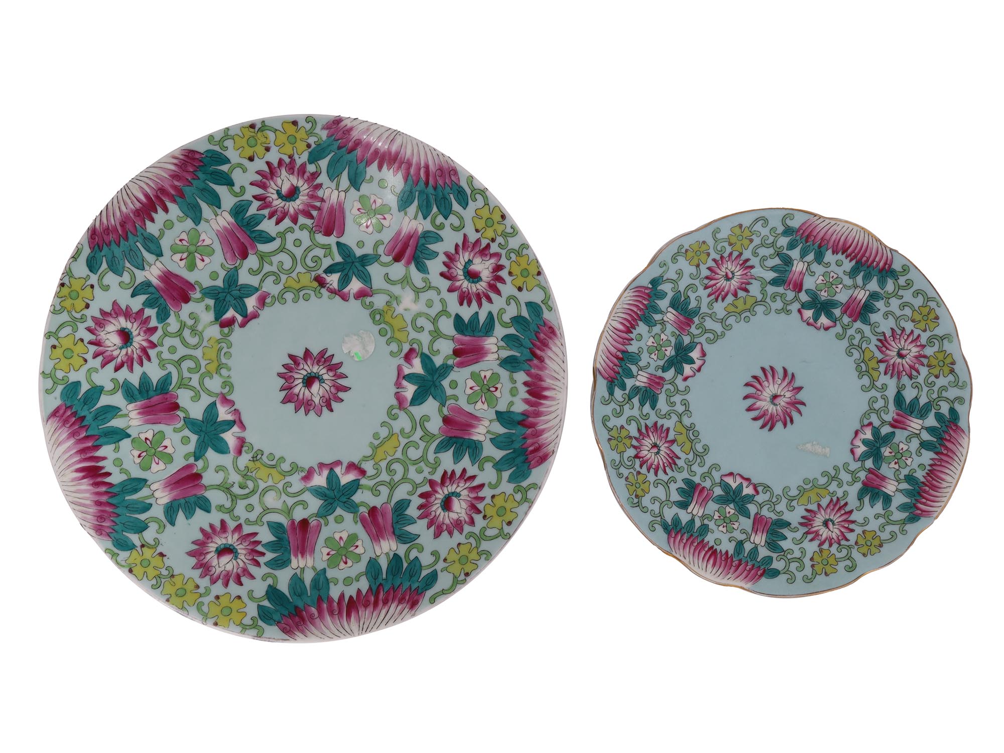 TWO ANTIQUE RUSSIAN PORCELAIN ORIENTAL PLATES PIC-